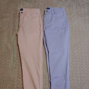 Arizona stretchy skinny leg jeans, size 10 1/2 plus, purple and pink